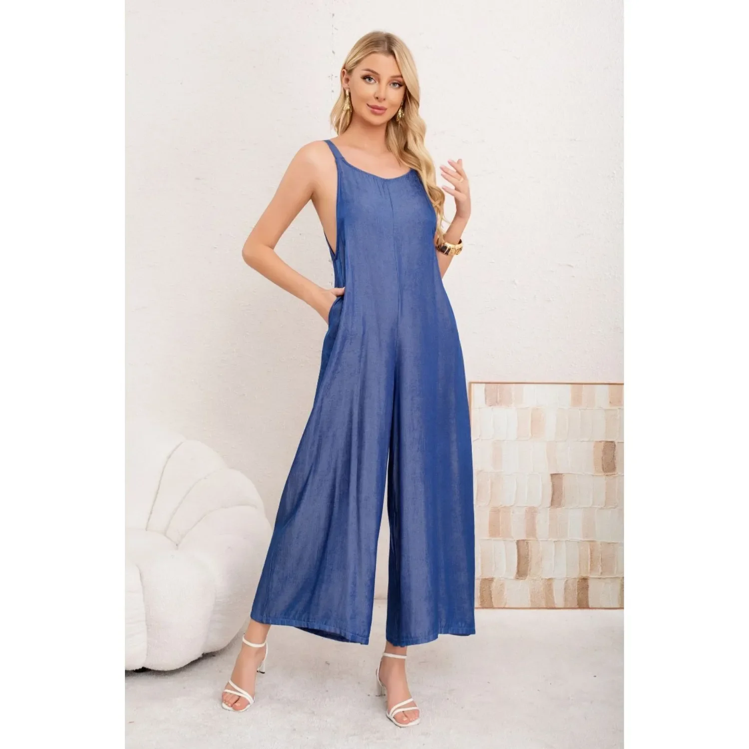 Likeshop - Enterito Casual Mujer Semi Brillo Pabilos Ajustables Liso Premium 3354