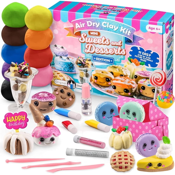 Kit de arcilla para modelar, papelería original, minicaramelos y postres