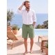 thumbnail image 2 of INSPIRE CHIC Pantalones Cortos de Lino de Verano Ligeros con Cordón para Hombre XL Verde, 2 of 5