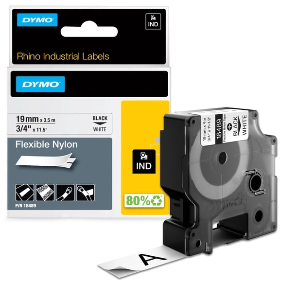 Etiqueta DYMO Rhino de nylon flexible industrial 3/4" x 11.5'