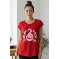 Kowhai - Polera Pijama Mujer Estampado Snake Rojo S