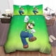 thumbnail image 1 of Super Mario Luigi Jumping In Fading Green Background Quilt Duvet Cover Set, 1 of 3