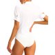 thumbnail image 3 of INSPIRE CHIC Camisa de Trabajo de Una Pieza para Mujer con Botones, Manga Corta, Blusa Blanca Talla M, 3 of 6