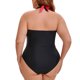 thumbnail image 5 of Agnes Orinda Traje de Baño de Una Pieza para Mujer de Talla Grande Halter Cruzado Bloque de Color Sin Espalda Push Up Ropa de Playa L Rojo, 5 of 9