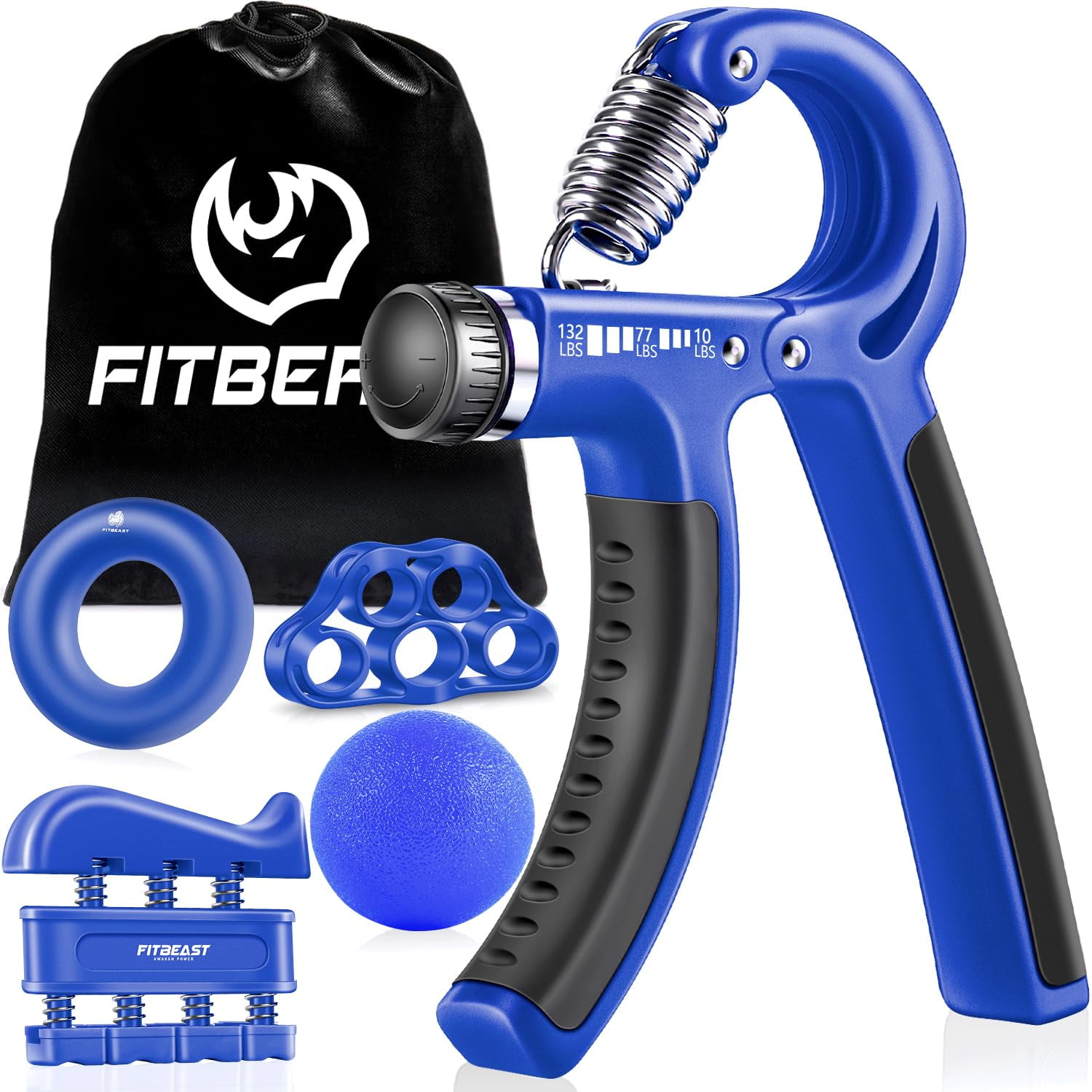 Kit De Entrenamiento Hand Grip Strengthener Fitbeast (paquete De 5), Color Azul Marino