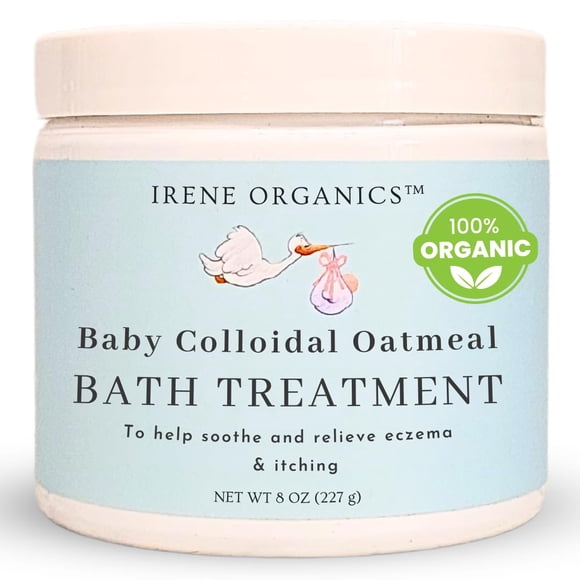 Polvo de baño para bebé Irene Organics de avena coloidal para eczema