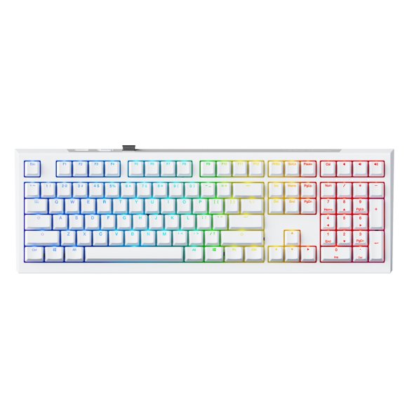 Teclado Ducky One X inalámbrico inductivo trimodo blanco EE. UU.