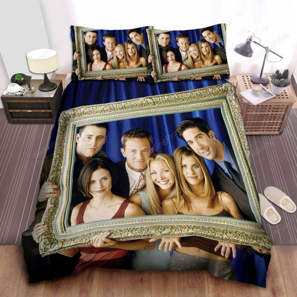 Friends Reunion in a Picture Frame Bed Sheet Duvet Cover Bedding Set Soft3-Piece Bedding Set (1 Duvet Cover + 2 Pillow Shams)