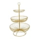 thumbnail image 1 of Soporte De Canasto De Frutas De Hierro Para Aperitivos, Cocina, Restaurante, Organizador De Mesa, Oro, 1 of 3