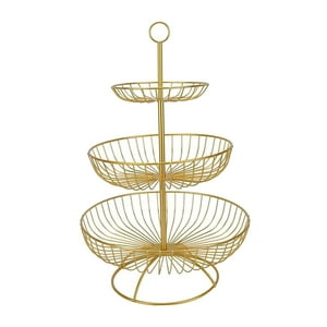 Genérico - Soporte De Canasto De Frutas De Hierro Para Aperitivos, Cocina, Restaurante, Organizador De Mesa, Oro