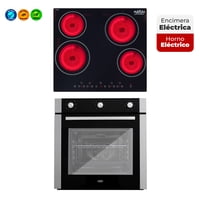 Maigas - Kit Horno 60 Litros Con Spiedo + Encimera Eléctrica Vitrocerámica 4 Quemadores