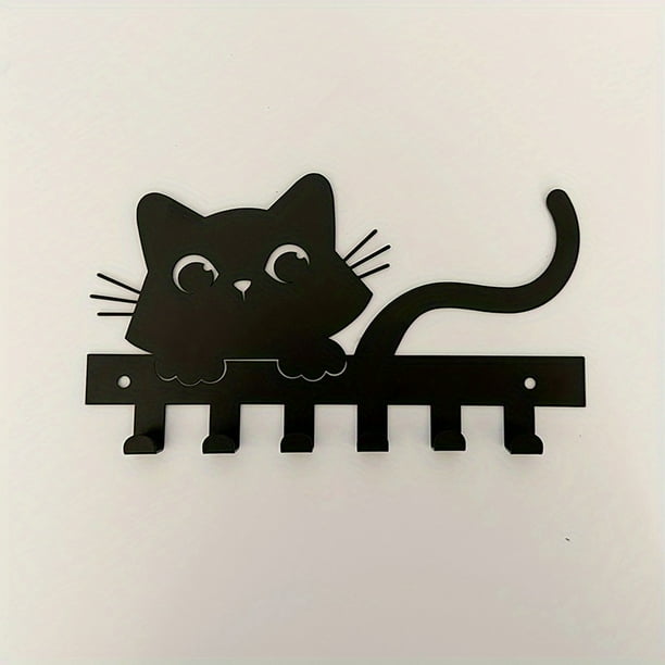 1pc Spooky Black Cat Key Hook for Doors - Perfect for Halloween Decorations and Home Organization