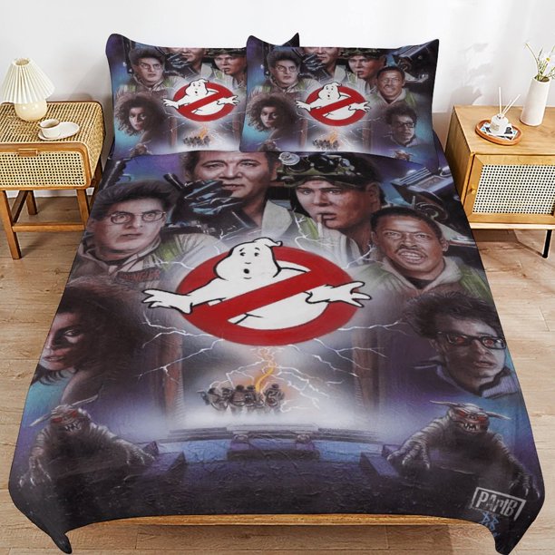 x654 Ghostbusters Bed Duvet Cover Microfiber Bedding Sets 3D Printed Lightweight 3 Piece Comforter Sets, 1 Duvet Cover And 2 Pillow Shams for Kids Boys Girls 90"x90" jn654