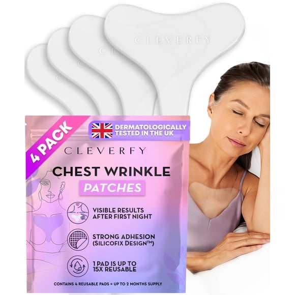 Parches antiarrugas para el pecho CLEVERFY 4 unidades reutilizables