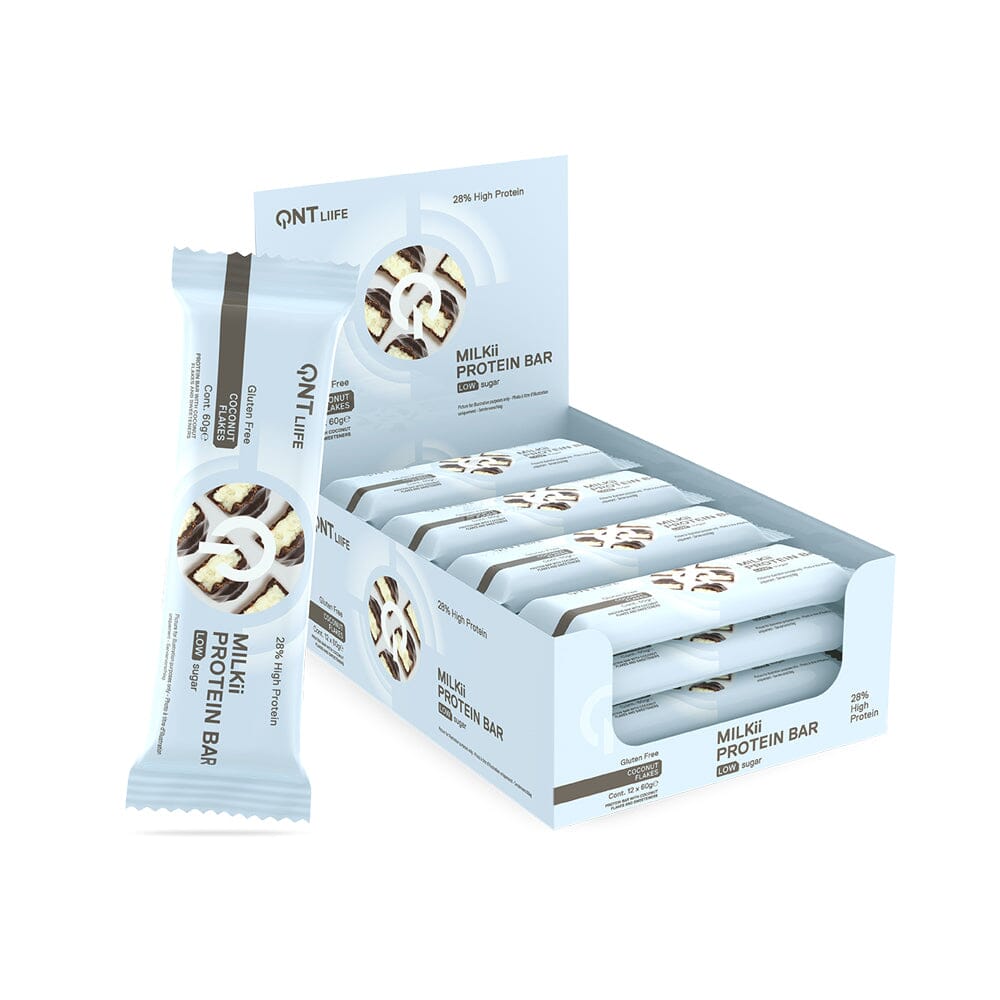Qnt Sports - Caja Barras De Proteina Milkii Coconut Flakes | 12 Unidades