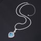 thumbnail image 4 of Juegos de Joyería de Boda de 15 X 15 Mm para Novia, Dama de Honor, Mujeres, 2 Pzas, Colgante Azul de CZ, Collar, Anillos, Talla 5-9, Fiesta de Graduación, Cumpleaños, Aniversario, Joyería, 4 of 7