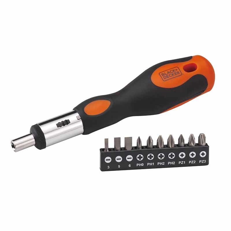 Black & Decker - Atornillador Tipo Rachet+10 Puntas