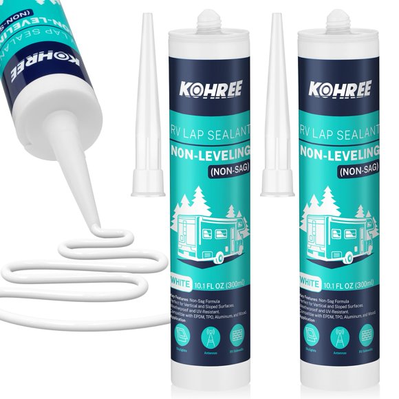 Sellador para techo de RV Kohree 2 unidades 300 ml blanco anti‑caída
