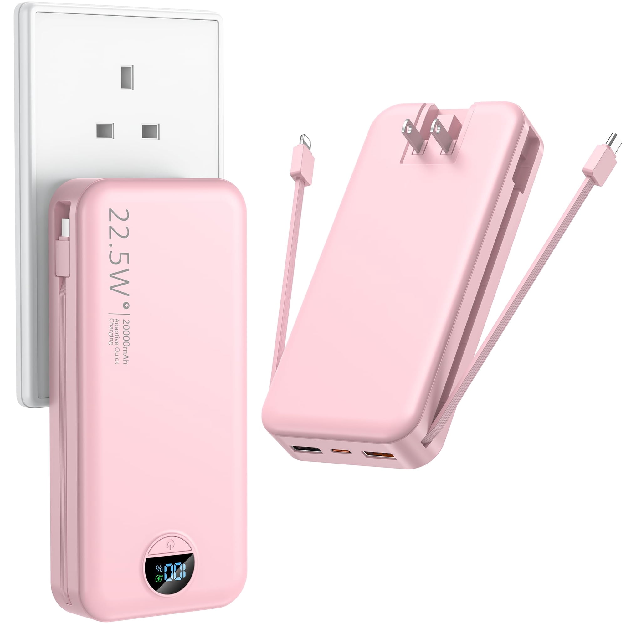 Power Bank Ffnpua, Enchufe De Pared, 2000 Mah, Pantalla Digital, 110 V