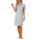 thumbnail image 2 of INSPIRE CHIC Vestido de Dormir de Encaje de Manga Corta para Mujer con Botones, Bolsillo y Mezcla Suave de Viscosa L Gris, 2 of 6