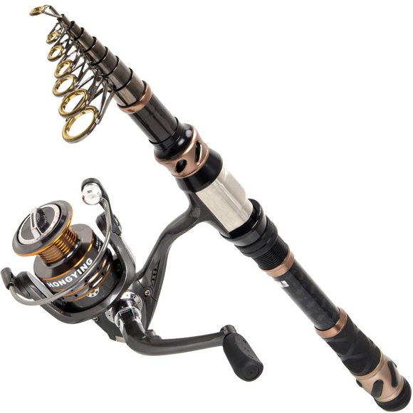 Combo de Caña y Carrete de Pesca PLUSINNO 2.1 m Fibra de Carbono 12+1BB