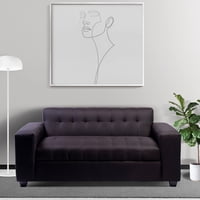 Muebles New - Sofa Dos Cuerpos Negro Lino