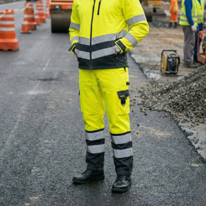 T-World - Pantalón Reflectante Bicolor Alta Visibilidad Clase 2 Hombre Amarillo/Gris