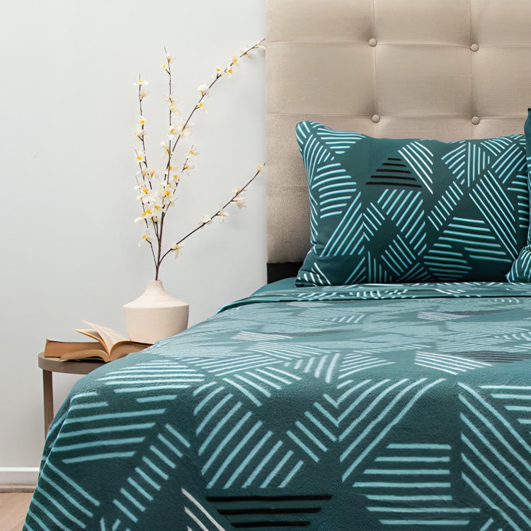 Sábanas Polar Composé 1.5 Plazas / Trama Petróleo Turquesa – Doral