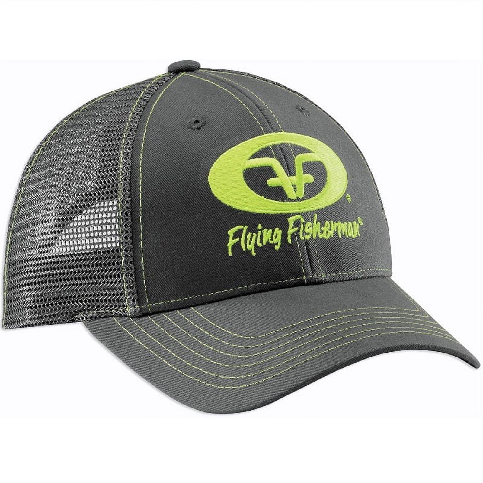 Flying Fisherman - Jockey Fly Fisherman Neon Green Logo Hat Graphite