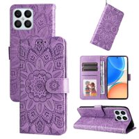 Funda Tipo Cartera Foxdock Para Honor X6 , Diseño Girasol En Relieve, Cuero Pu, Cierre Magnético, Soporte Y Tarjetero