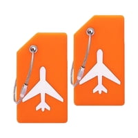 Magideal - 2 Etiquetas De Equipaje Para Maletas, Porta Tarjetas De Identificación, Marcador De Equipaje Portátil De Viaje Naranja
