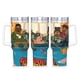 thumbnail image 1 of Buenos Tiempos Vaso aislado de acero inoxidable con asa, diseño temático, regalo para familia, amigos y fans; incluye pajita y encaja en el portavasos estándar, 40 oz, 1 of 6