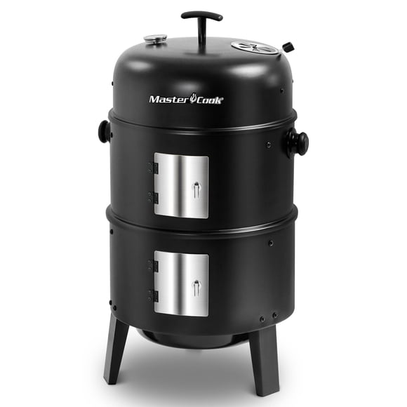 Ahumador de carbón MASTER COOK de 16 pulgadas con termómetro y ventilación