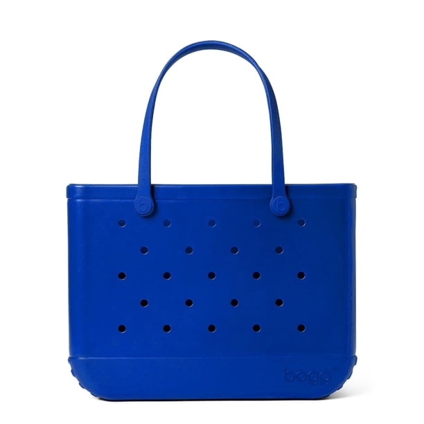Bolsa Bogg, original, grande, con ojos azules, 19 pulgadas de largo x 9 pulgadas de ancho x 14 pulgadas de alto, playa, piscina, barco, deportes, EVA multiusos, ligera, lavable y duradera