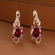 thumbnail image 1 of 18K Gold Plated Blue Sapphire Stud Earrings - Trendy Women's Anniversary Jewelry with Oval Cut White Blue Red Pink Stones, 1 of 5