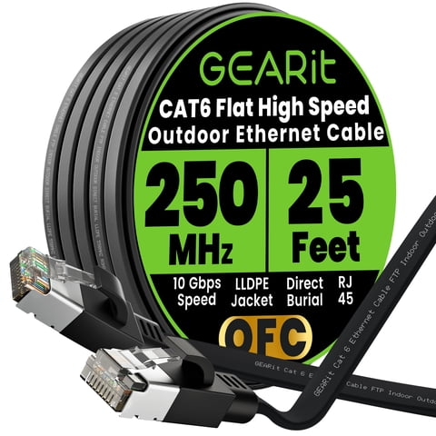 Cable Ethernet Gearit Cat6 7,5 M Plano Exterior Blindado