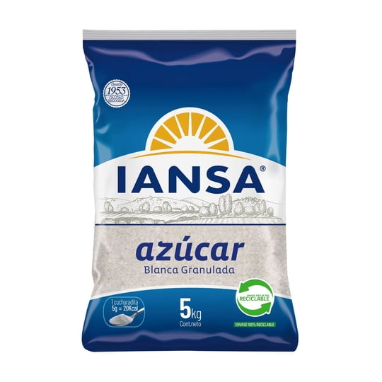 Azúcar Blanca Granulada Bolsa 5 Kg Iansa