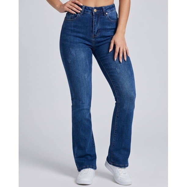 Pantalón Azul Flare Tiro Alto Calidad Profesional - 0140BC
