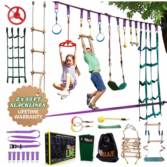 Circuito de obstáculos TrailBlaze Ninja Warrior para niños 2 x 16,8 m