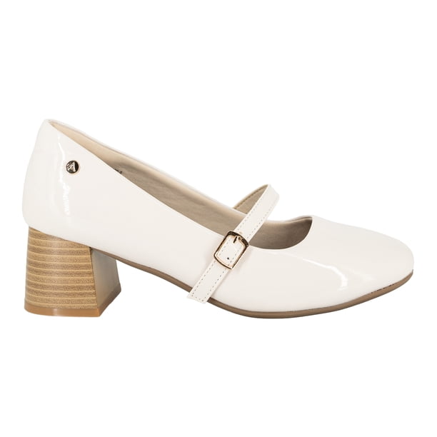 Zapato Tacón Bloque Lia Hueso Alquimia