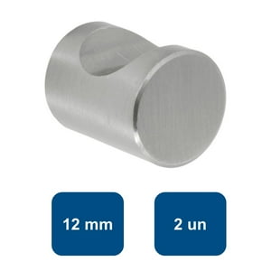 Tirador Para Mueble Cilindrico Acero 12Mm 2Un. - Rukafe Basics
