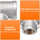 thumbnail image 4 of Conector en T de Uxcell (1/2" x 1" x 1") NPT Hembra de Acero Inoxidable 304 Reductor en Forma de T de 3 Vías para Conexión Industrial Agua Aire Gas Aceite Combustible, 4 of 6