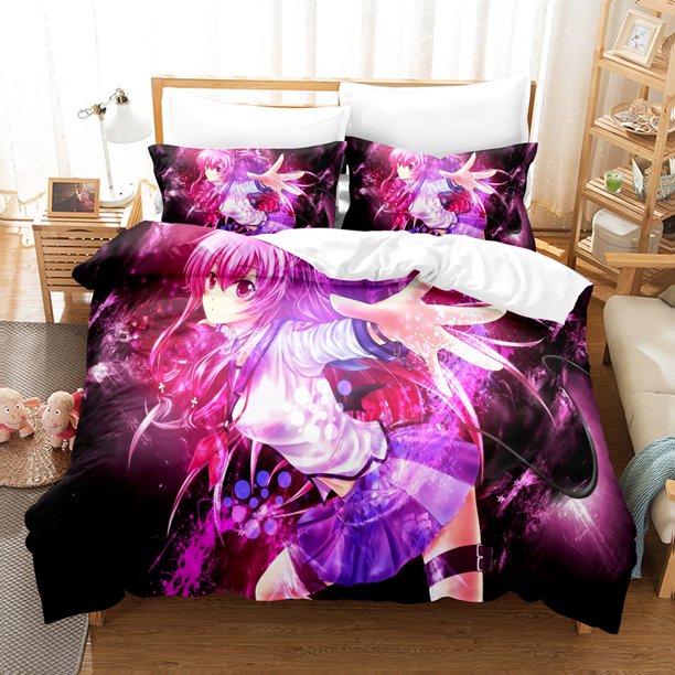 Guildy Crown Bedding Set Twin King Bed Set Aldalt Children's Bedroom Duvet Set ギルティクラウン (ゆずりは いのり/ YUZURIHA INORI)-3Bed Sheets