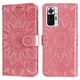 thumbnail image 1 of Funda tipo cartera FOXDOCK para Xiaomi Note 10 Pro 4G , diseño girasol en relieve, cuero PU, cierre magnético, soporte y tarjetero, 1 of 5