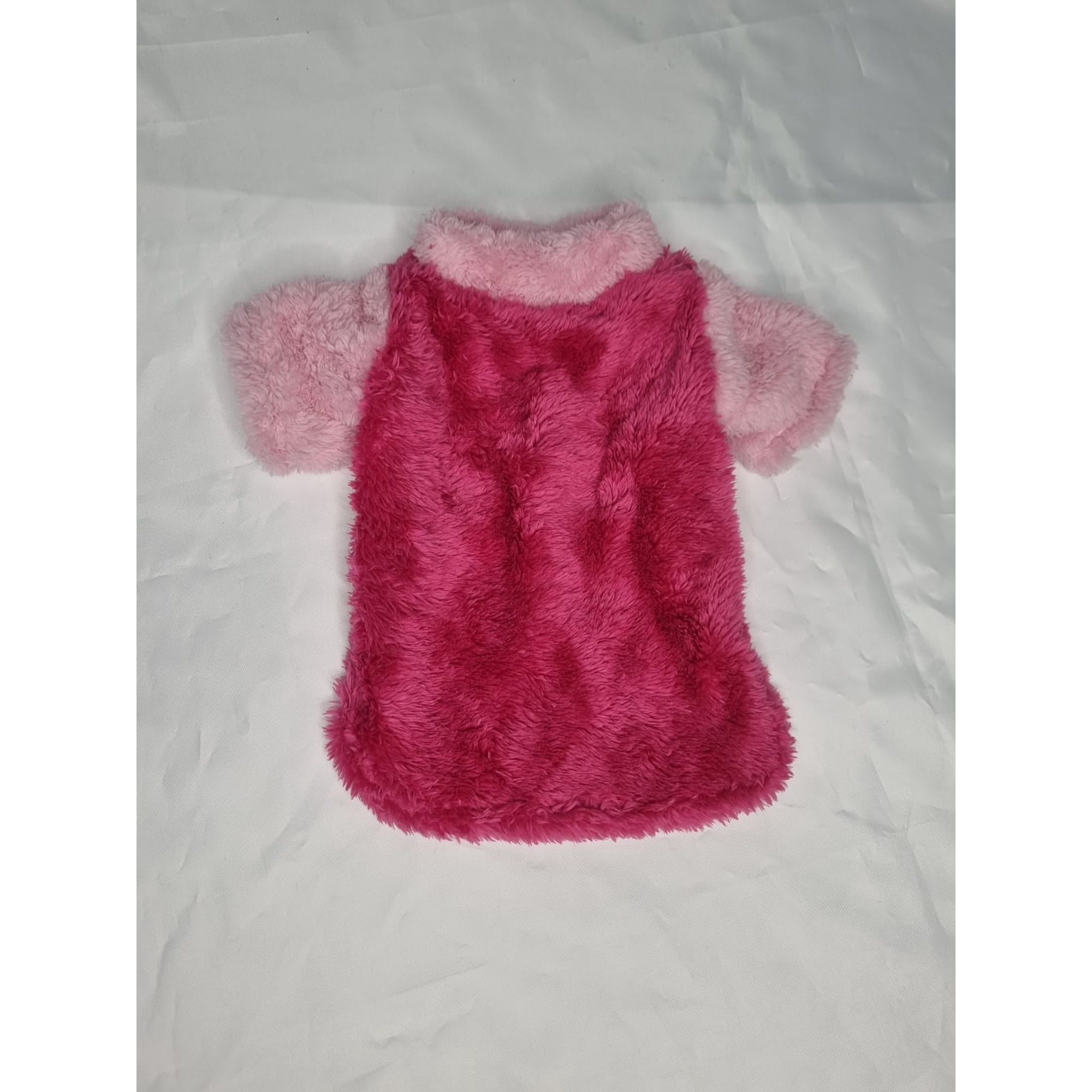 Polerón mascota cordero fucsia con rosa talla L