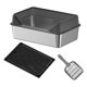 thumbnail image 4 of Bandeja De Arena Para Gatos De Acero Inoxidable Con Parte Superior Abierta Para La Oficina, El Hogar Y El Camping, Color Negro Alto, 4 of 5