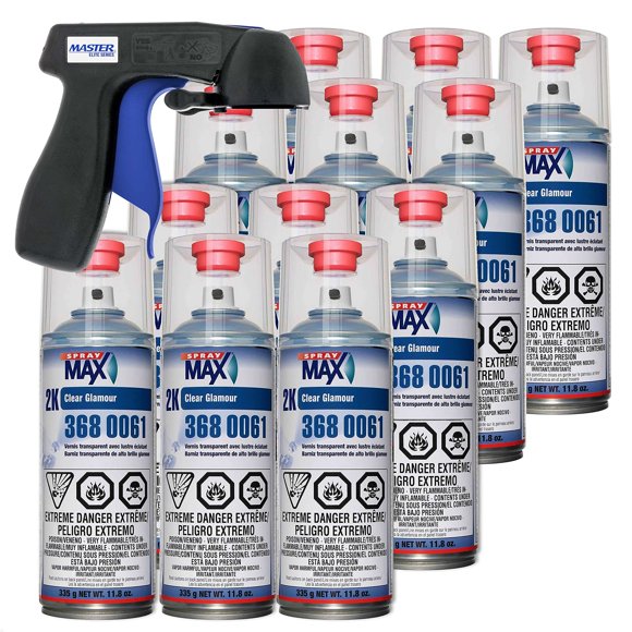 SprayMax 12 unidades de capa transparente 2K de alto brillo 400 ml