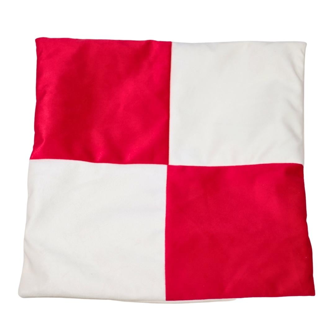 Máxima Design - Funda Cojín Gabriela Blanco Rojo Felpa 50x50 Cm