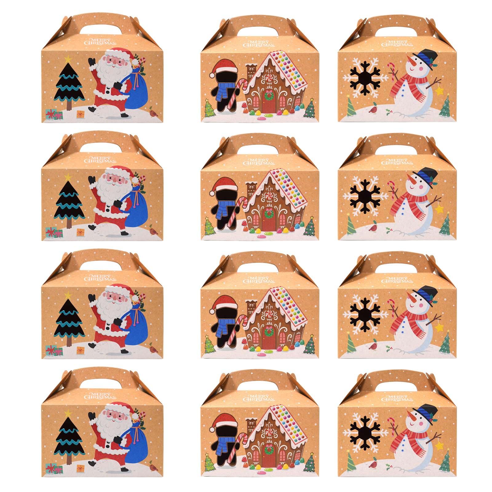 Magideal - 12 Piezas Bolsas De Regalo De Navidad Cajas De Dulces Bolsa De Regalo De Galletas Bolsa De Regalo De Fiesta Bolsa De Regalo De Dulces Para Galletas De