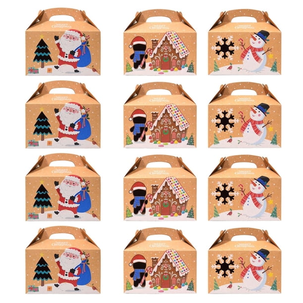 12 Piezas Bolsas de Regalo de Navidad Cajas de Dulces Bolsa de Regalo de Galletas Bolsa de Regalo de Fiesta Bolsa de Regalo de Dulces para Galletas de